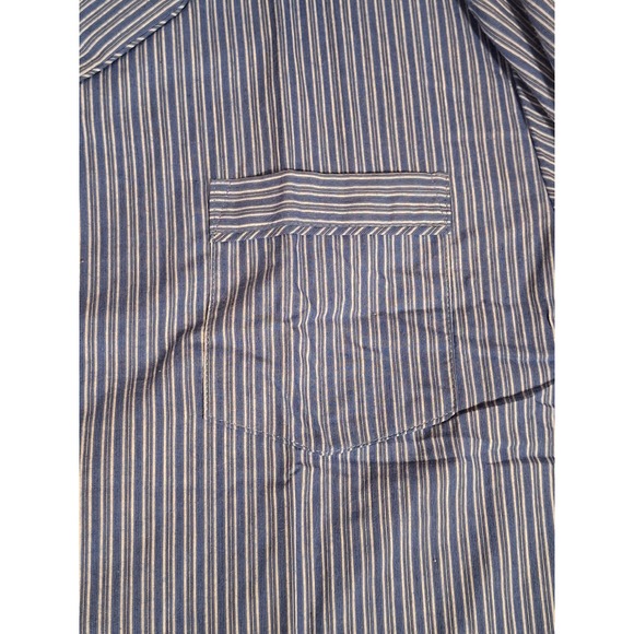 Stafford Essentials Sleepwear Mens Blue Striped Pajama Top Classic Fit Medium - Picture 9 of 9
